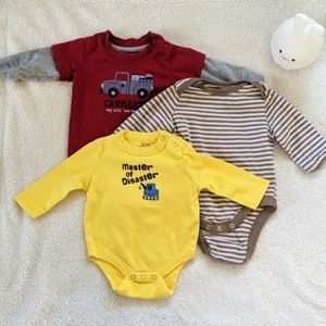 Carhartt and more three pack baby bodysuits 0-3 months